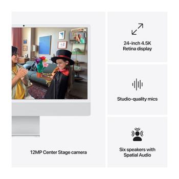 APPLE iMac 24" 4.5K M4 10C CPU 10C GPU/ 16GB/ 256GB SSD-Silver (MWUU3H/A)