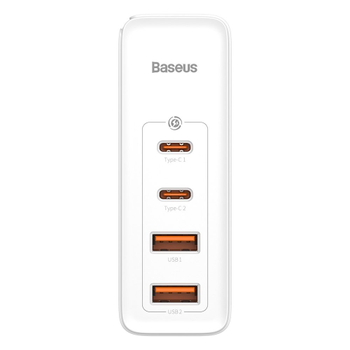 BASEUS GaN2 4 Portars snabbladdare 100W Vit. 2*USB-C 2*USB (CCGAN2P-L02)