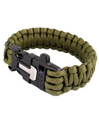 MILRAB Survival Bracelet m/ Fire Starter - Armband - Olivgrön