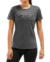 2XU XCTRL Womens - T-shirt - Charcoal Marle/ Black (WR5982a)
