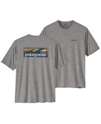 Patagonia M's Cap Cool Daily Graphic - T-shirt - Boardshort Logo Abalone Blue: Feather Grey (P45235-BLA)
