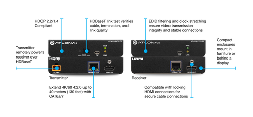 Atlona Avance 4K/UHD HDMI Transmitter and Receiver Kit (AT-AVA-EX70-KIT)