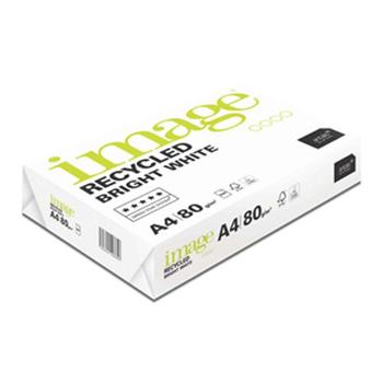 ANTALIS IMAGE BRIGHT WHITE 100% RECYCLED A4 80GSM FSC - Box = 2,500 sheets (623527X)