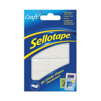 SELLOTAPE Sticky Fixers Double Sided Foam Pads 12x25mm (Pack 12 x 56 Pads) 1445423 (1445423)