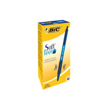 BIC SoftFeel Clic Retractable Ballpoint Pen Blue (Pack of 12) 837398 (837398)