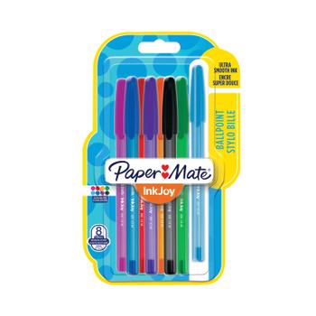 PAPERMATE Inkjoy 100 Stick Ballpoint Pen Assorted (Pack of 8) 1927074 (1956737)