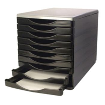 Q-CONNECT Black and Grey 10 Drawer Tower (Dimensions: L345 x W290 x H340mm) KF02254 (KF02254)