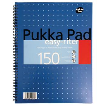PUKKA PAD Ruled Metallic Wirebound Easy-Riter Notepad 150 Pages A4 White (Pack of 3) ERM009 (ERM009)