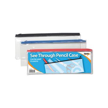 SUNDRY See Through Pencil Case 330 x 125mm (Pack of 12) 300795 (300795)