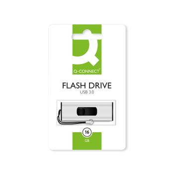 Q-CONNECT USB 3.0 Slider 16GB Flash Drive Silver/ Black KF16369 (KF16369)