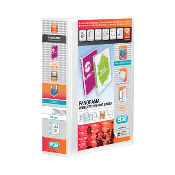 ELBA Panorama Presentation Ring Binder Polypropylene 4 D-Ring A4 65mm Rings White (Pack 4) 400008673 (400008673)