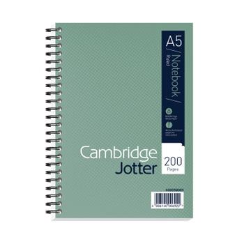 CAMBRIDGE Jotter A5 Wirebound Card Cover Notebook Ruled 200 Pages Metallic Green (Pack 3) - 400039063 (400039063)