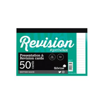 SILVINE Revision and Presentation Cards Ruled 152x102mm White (Pack 50) - CR50 (CR50)