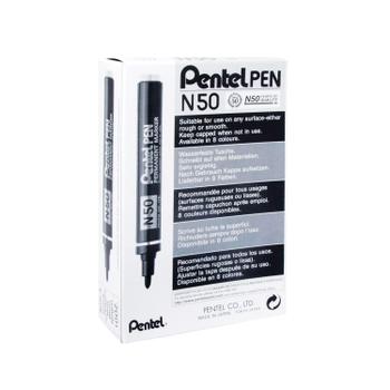 PENTEL N50 Permanent Marker Bullet Tip 2.2mm Line Black (Pack 12) - N50-A (N50-A)