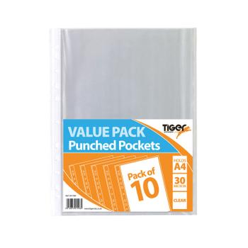 SUNDRY A4 Punched Pockets 30 Micron 20x10 Pockets (Pack of 200) 301598 (301598)