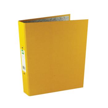 Q-CONNECT 2 Ring 25mm Paper Over Board Yellow A4 Binder (Pack of 10) KF01473 (KF01473)