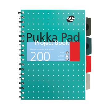 PUKKA PAD Metallic Cover Wirebound Project Book A4+ (Pack of 3) 8521-MET (8521-MET)