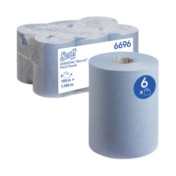 SCOTT Essential Slimroll Hand Towel Roll Blue 190m (Pack of 6) 6696 (6696)