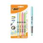 BIC Grip Highlighter Pen Chisel Tip 1.5-3.3mm Line Assorted Pastel Colours (Pack 4) - 964859
