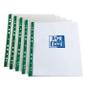 OXFORD Multi Punched Pocket Polypropylene A4 55 Micron Top Opening Green Strip Clear (Pack 100) 400002137