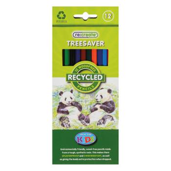 RECREATE Treesaver Recycled Colouring Pencils (Pack of 12) TREE12COL (TREE12COL)