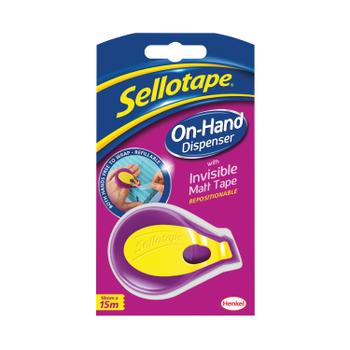 SELLOTAPE On-Hand Dispenser with Invisible Tape 18mmx15m 2379004 (2379004)