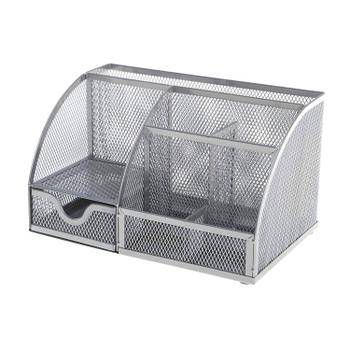 Q-CONNECT Curved Desktop Organiser Silver KF17302 (KF17302)