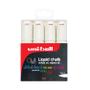 Uni-Ball Chalk Marker Chisel Tip Broad White (Pack 4) - 153494344