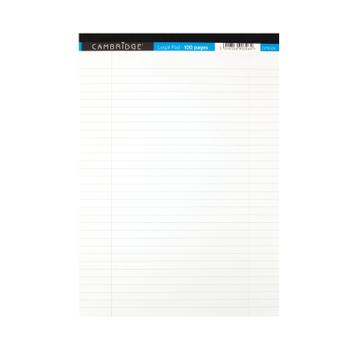 CAMBRIDGE A4 Legal Pad Ruled 100 Pages White (Pack 10) - 100080159 (100080159)