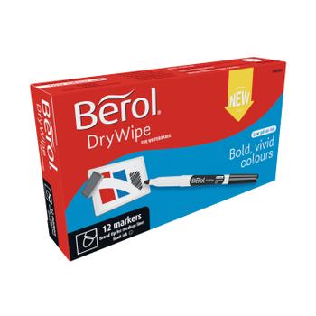 BEROL Drywipe Pen Broad Black (Pack of 12) 1984894 (1984894)
