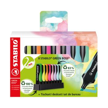 STABILO Green Boss Highlighter Desk Set Assorted (Pack of 8) 6070/08-5 (6070/08-5)