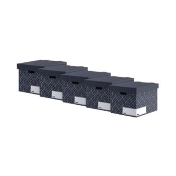 BANKERSB Bankers Box Decor Storage Box Grey (Pack of 5) 4482801 (4482801)