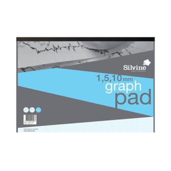 SILVINE Graph Pad 1/5/10mm 50 Sheets A3 A3GP1510 (A3GP1510)