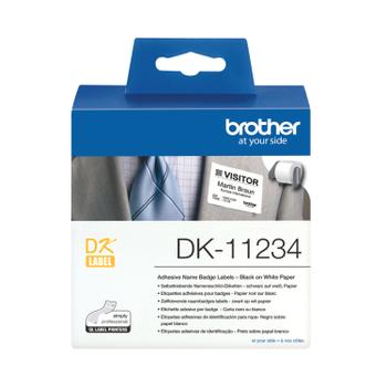 BROTHER Name Badge Labels 60 x 86mm 260 Labels Per Roll White DK-11234 (DK-11234)