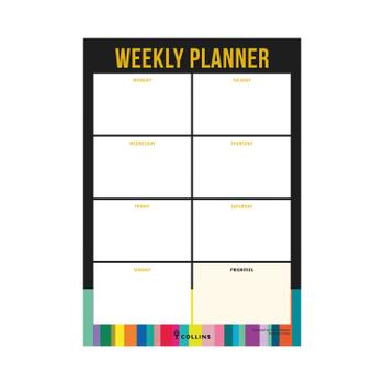 COLLINS Edge Rainbow Weekly Planner Desk Pad 60 Sheets A4 ED14U3.99 (ED14U3.99)