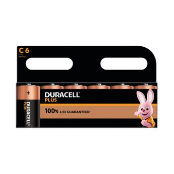 DURACELL Plus C Battery Alkaline 100% Life (Pack of 6) 5009814 (5009814)