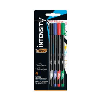 BIC Intensity Fineliner Pen Ultra Fine Tip Assorted (Pack of 4) 942082 (942082)