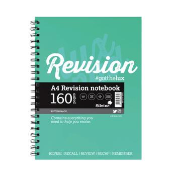 SILVINE Revision Notebook Twinwire A4 Green (Pack 5) EX751 (EX751)