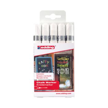 EDDING 4095 Chalk Marker Bullet Tip 2-3mm Line White (Pack 5) - 4-4095-5049 (4-4095-5049)
