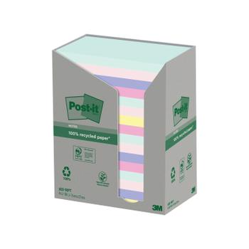 POST-IT Recycled Ast Colour 76x127mm 100 Sheet (Pack of 16) 7100259665 (655-1RPTN)