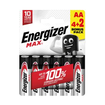 ENERGIZER Max AA Battery (4+2) (Pack of 6) E303328500 (E303328500)