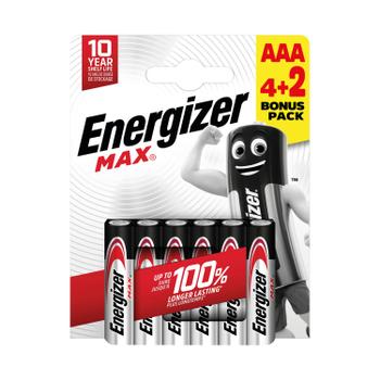 ENERGIZER Max AAA Battery (4+2) (Pack of 6) E303328200 (E303328200)