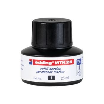 EDDING MTK 25 Bottled Refill Ink for Permanent Markers 25ml Black - 4-MTK25001 (4-MTK25001)