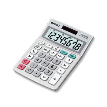 CASIO MS-88ECO 8 Digit Desk Calculator Grey MS-88ECO-W (MS-88ECO-W)