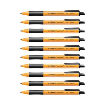 STABILO Pointball Retractable Ballpoint Pen Black (Pack of 10) 6030/46 (6030/46)