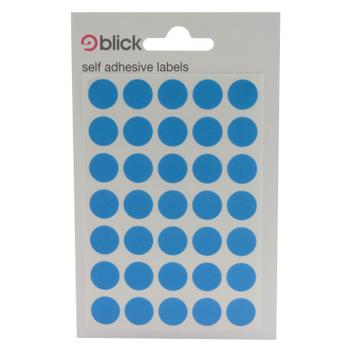 Blick Coloured Labels in Bags Round 13mm Dia 140 Per Bag Blue (Pack of 2800) RS003953 (RS003953)