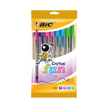BIC Cristal Fun Ballpoint Pen Large Tip Assorted (Pack of 10) 921342 (921342)