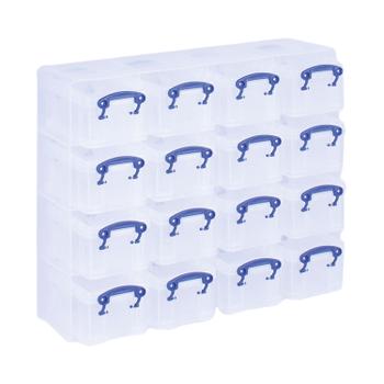 Really Useful Plastic Storage Box 16 Compartments Clear 014X16CORG (014X16CORG)