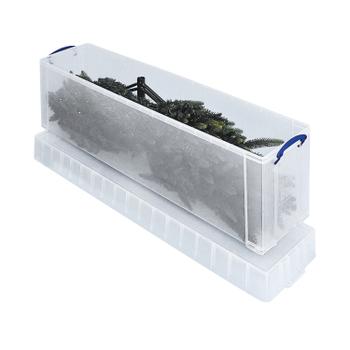 Really Useful 77L Plastic Storage Box and Lid Clip Lock Handles Clear 1200x270x360mm Stackable 77CCB (RUP77CCB)