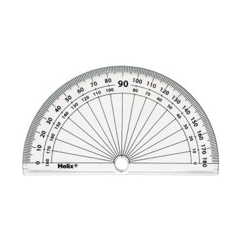 Helix 10cm 180 Degree Protractor Clear (Pack of 50) H02040 (H02040)